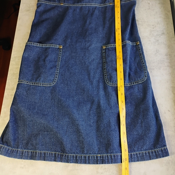 Vintage Liz Claiborne Blue Denim Overall Dress Size 10 Patch Pockets‎ 90s Modest - Picture 7 of 10